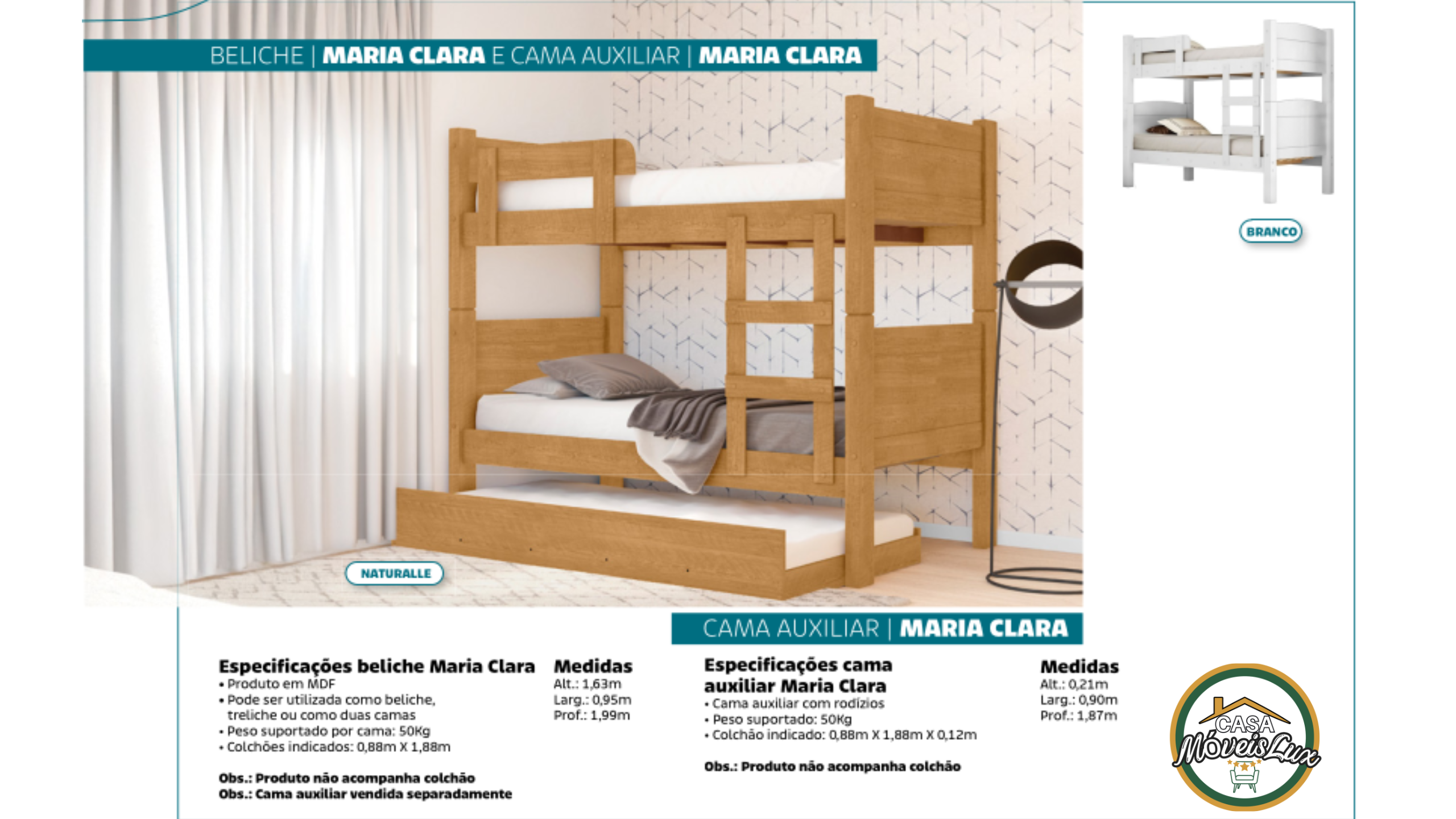 BELICHE MARIA CLARA E CAMA AUXILIAR MARIA CLARA
