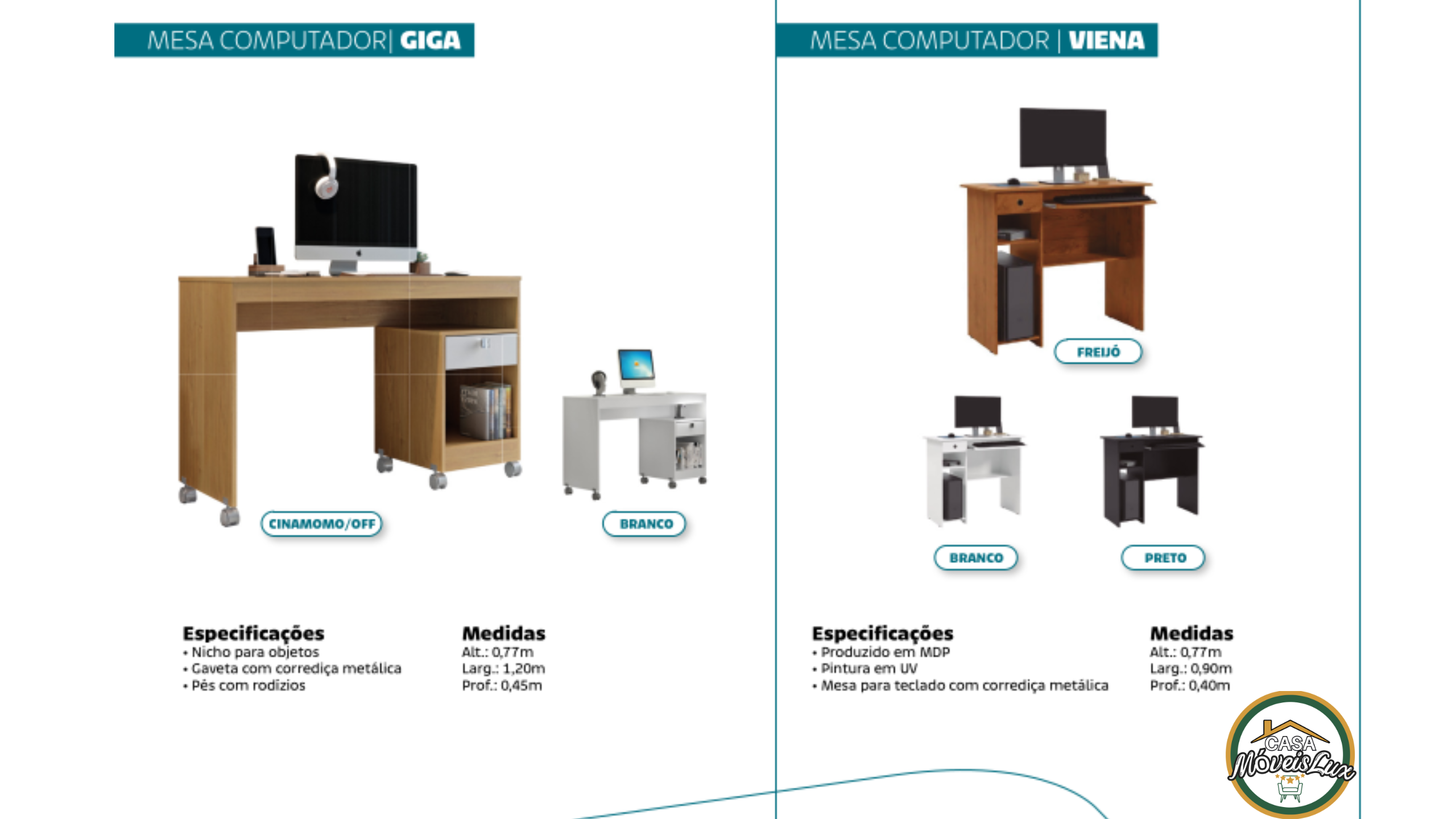 MESA COMPUTADOR GIGA & MESA COMPUTADOR VIENA