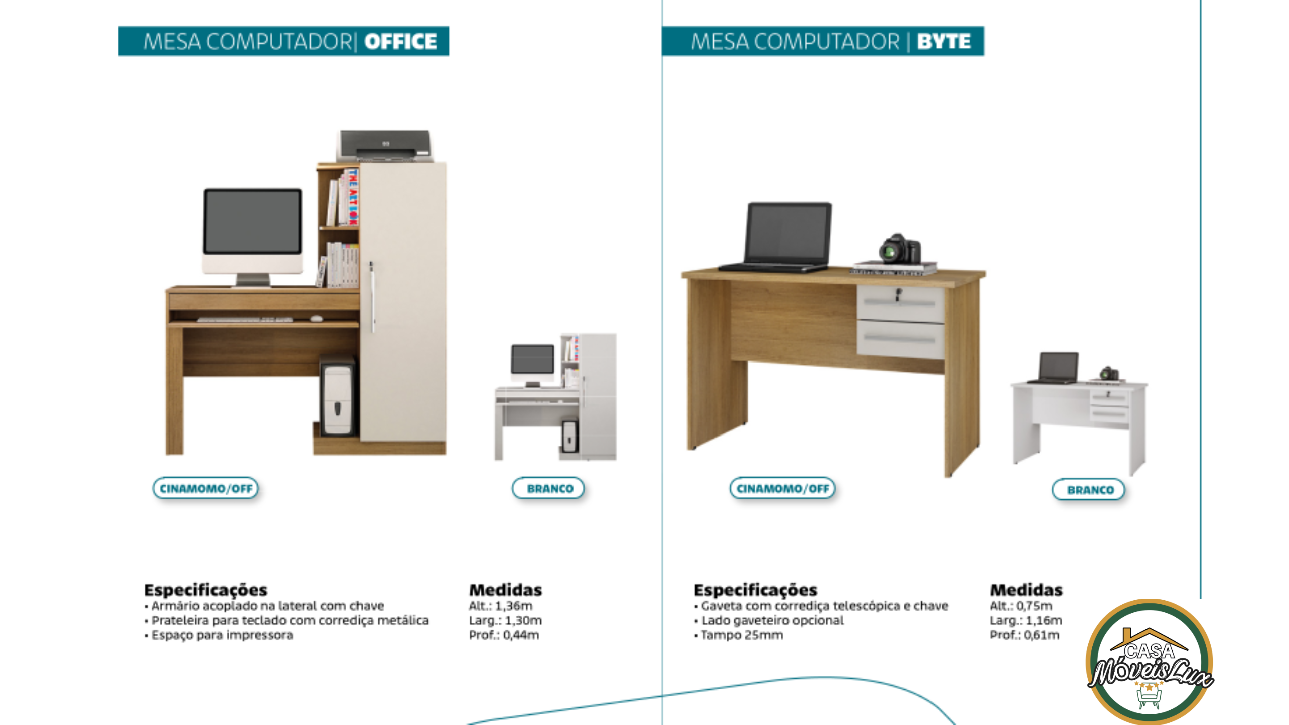 MESA COMPUTADOR OFFICE & MESA COMPUTADOR BYTE
