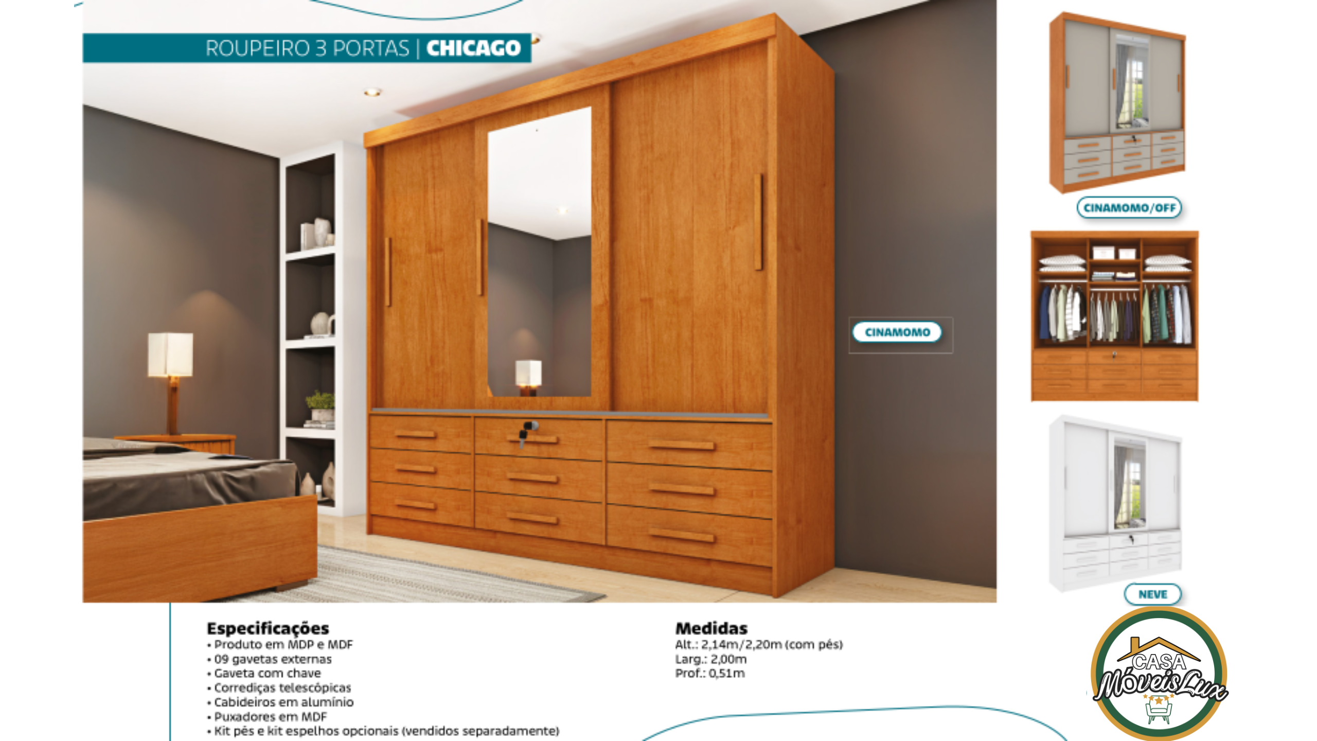 ROUPEIRO 3 PORTAS CHICAGO