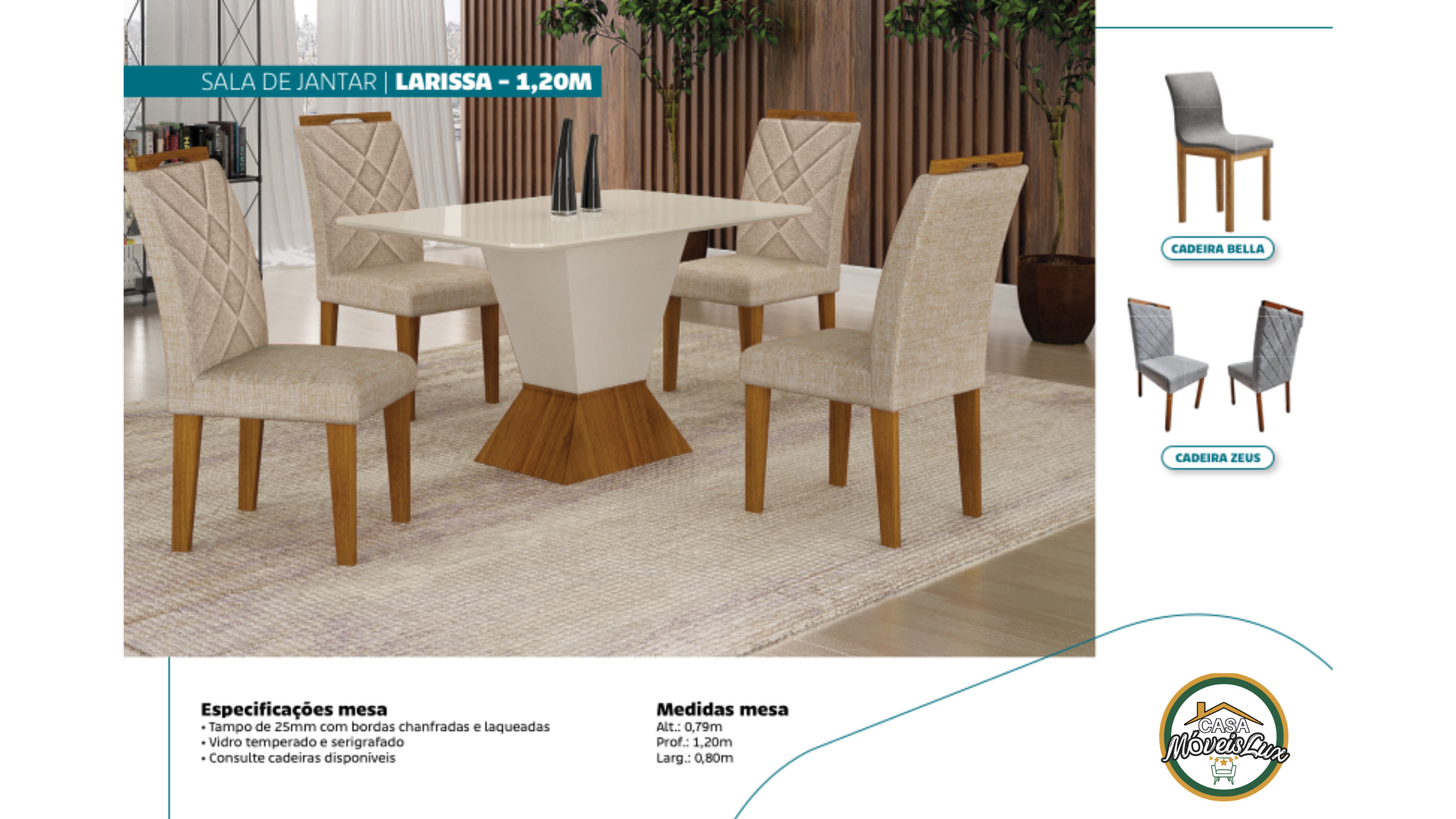 SALA DE JANTAR LARISSA - 1,20M