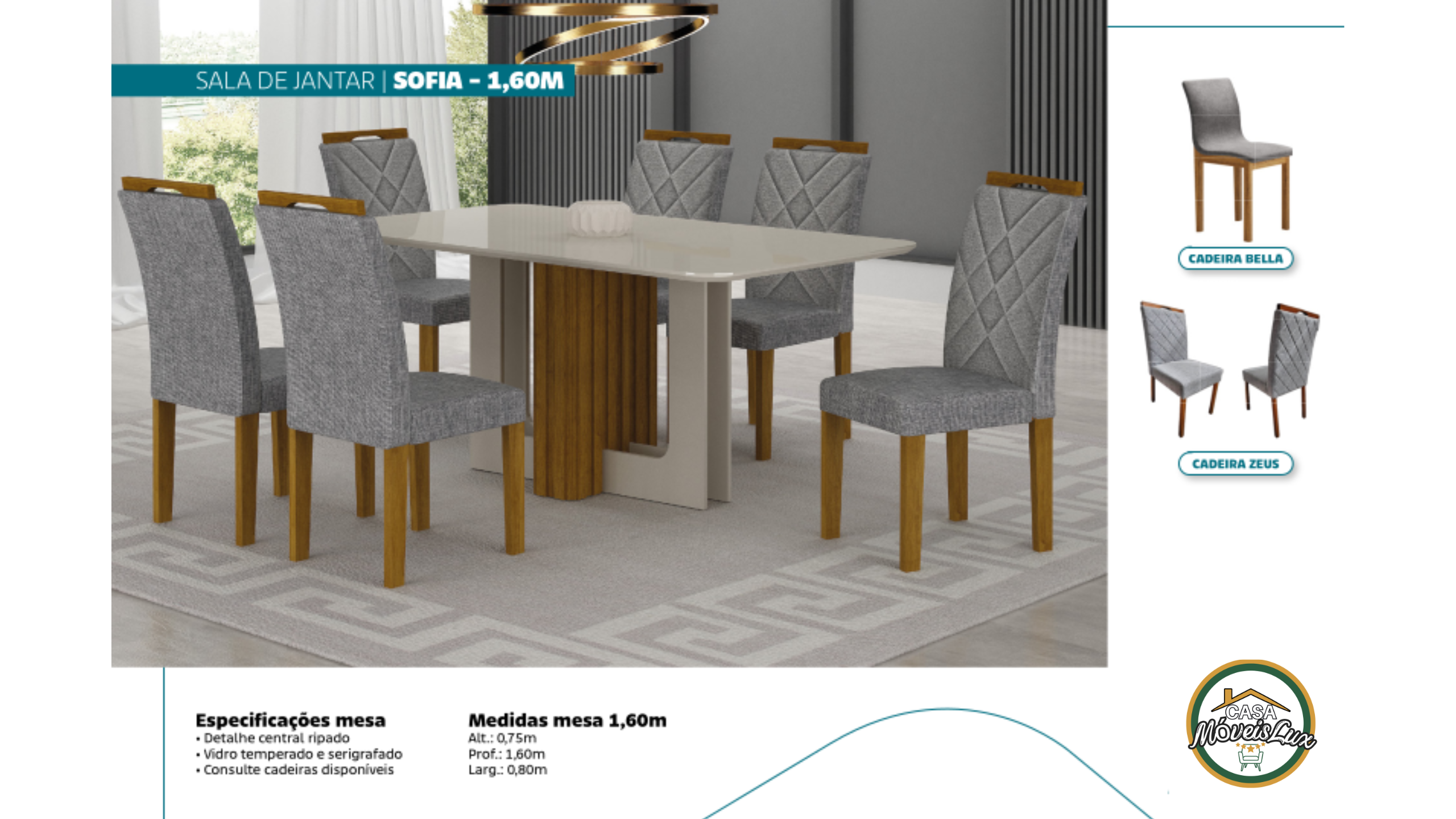 SALA DE JANTAR SOFIA - 1,60M